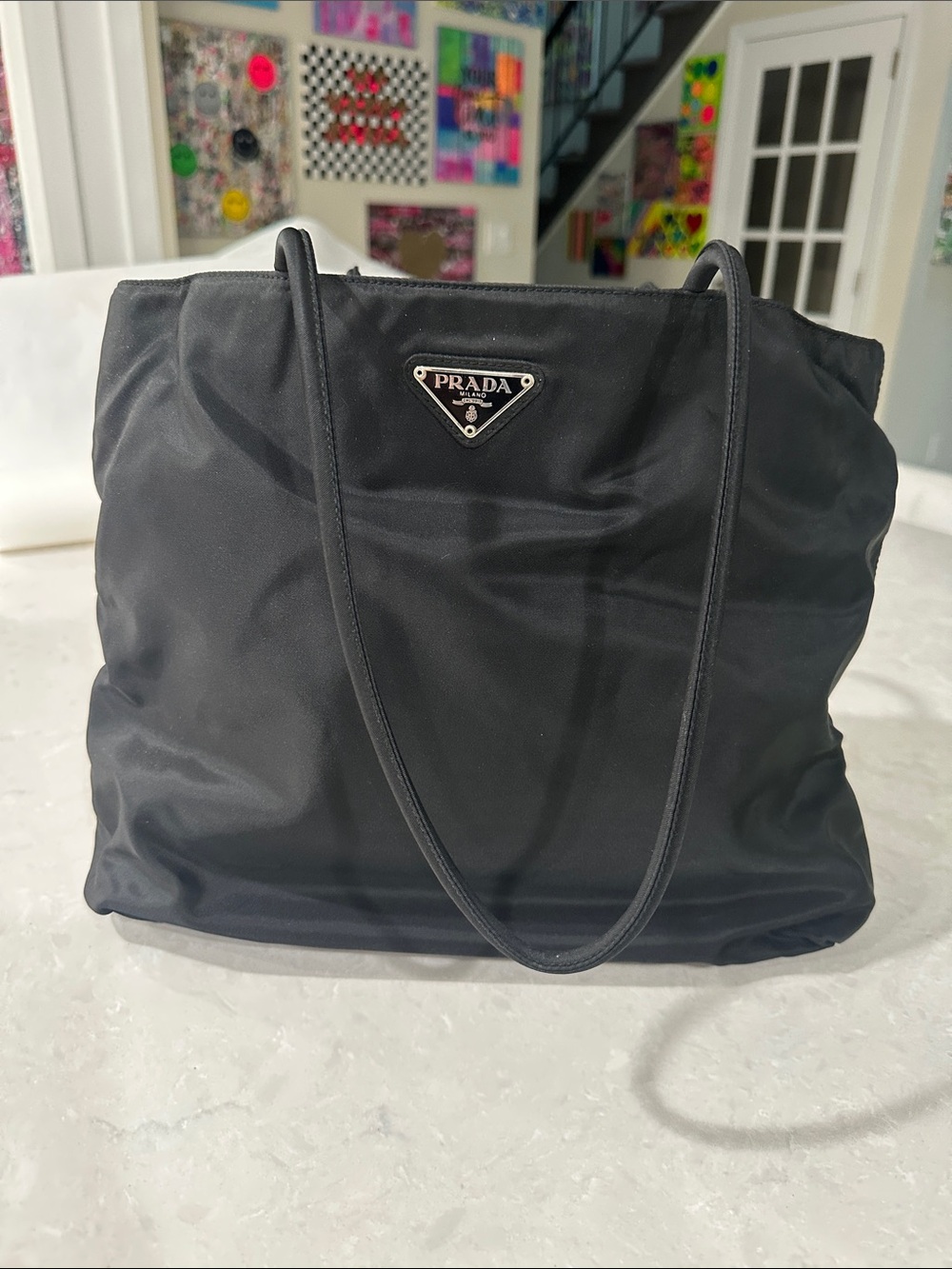 Prada Black Nylon Tote Bag